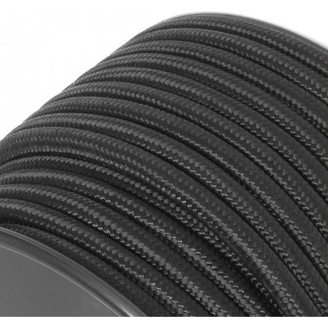 Câble textile 2x0,75mm² noir au mètre – Pour suspension lumineuse moderne – Longueur personnalisable – Décoration intérieure – Ecolife Lighting
