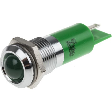 Voyant LED clignotante Vert RS PRO, dia. 14mm, 24V c.c. ( Prix pour 1 )