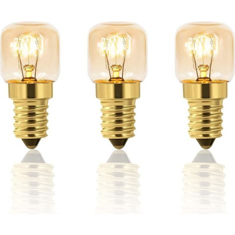 LaBlanc – 3er-Pack dimmbare Ofenlampen, Edison E14 T22, hitzebeständig bis 300 °C, 160 lm, 220 V AC, 2700 K warmweiß, Pygmy Lamps Salzkristalllampe, für Backofen, Kühlschrank, Grillöfen (1/5)
