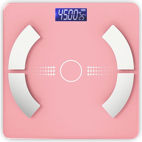 (Modèle rose avec chargeur de téléphone) Balance connectée pour la perte de poids (1/5)