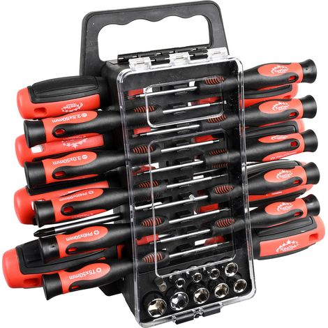 KesTek Schraubendreher Set 44tlg Bit Stecknuss Werkzeugset Magnet Chrom Vanadium (1/5)