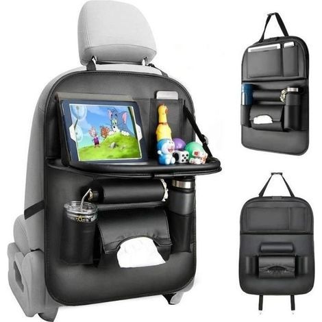 (Schwarz) Auto-Organizer – Fußmatten – Rücksitzschutz aus Leder – Schwarz (1/4)
