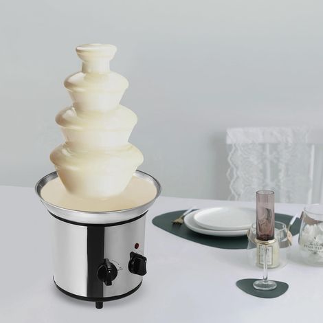 Fontaine à chocolat 170 W, 4 niveaux, en acier inoxydable, 1,8 l, bol de récupération profond, pour fêtes de famille, anniversaires, mariages, anniversaires, remises de diplôme