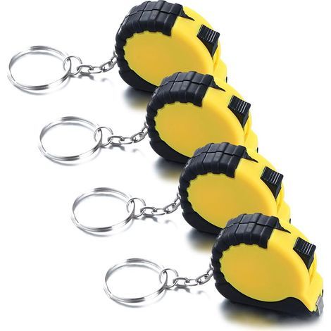 Set of 4 mini portable retractable and durable measuring tapes - Small pocket measuring tape - Dual metric and imperial scale - For construction and DIY projects (1/5)