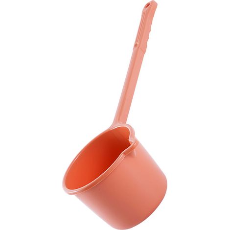 Louche à eau longue poignée plastique renforcé orange rouge pour cuisine salle de bain lavage cheveux (1/5)