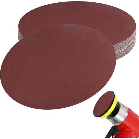 Set di 30 dischi abrasivi, disco abrasivo da 180 mm, grana 60, carta abrasiva rotonda, dischi abrasivi senza fori, per levigatrici a nastro e a disco fisse, per levigare, fresare e incidere (1/5)