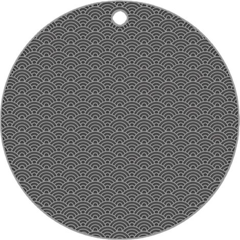 Tapis chauffant rond en silicone - Tapis chauffant - Support chauffant trépied - Protège-table - Dessous de plat résistant à la chaleur - Gris (1/4)