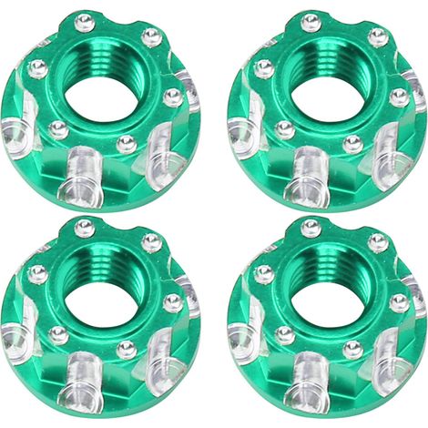 4 pièces écrous hexagonaux M4 en alliage d'aluminium pour voitures RC 1/10 HSP Sakura D3 D4 - Vert (1/5)