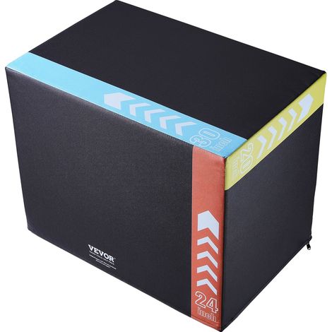 Vevor 3-in-1 plyometric jumping box, box pliometrico in legno da 30/24/20 pollici, piattaforma e box per agilità e salto, box di atterraggio antiscivolo per (1/2)