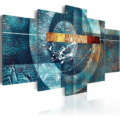 Tableau galaxie bleue - 100 x 50 cm (1/4)
