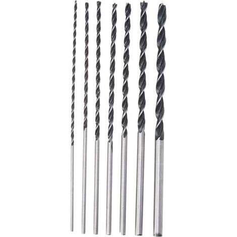 Extra lange Bohrer, 7-teilig, 4 mm, 5 mm, 6 mm, 7 mm, 8 mm, 10 mm, 12 mm x 300 mm, Holzbohrer, 1 V, Silber (1/5)