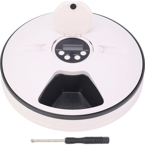 Distributeur automatique de nourriture sèche et humide pour chat, contrôle des portions de repas multiples, distributeur chronométré pour animaux de compagnie avec application pour chien gris (1/5)
