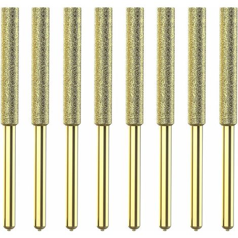 8Pcs Meches De Tronconneuse Affuteuse Diamantee Plaquee Titane Lime De Tronconneuse Electrique Haute Durete - 4Mm (1/5)