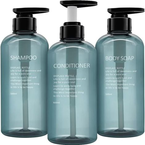 Plastic Soap Dispenser with Pump, Empty for Bathroom, Kitchen, Refillable Lotion, Shower Gel and Shampoo (1/5)