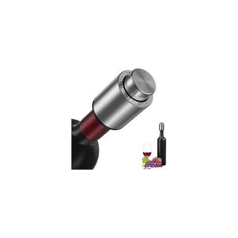Bouchon de Bouteille Vin Sous Vide Outil de Conservation Vin Réutilisable Avec Echelle Temps. Pompe à Vide à Vin