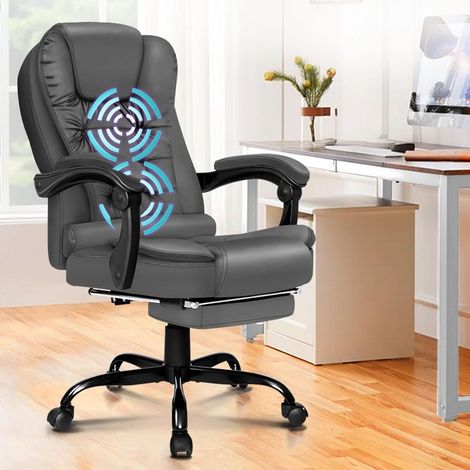 Bürostuhl Stuhl Gaming ergonomisch Leder Felsgrau Lordosenstütze (1/5)