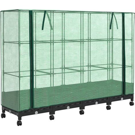 Maison Exclusive - Gartenplanter mit Gewächshausabdeckung und Räd (1/5)
