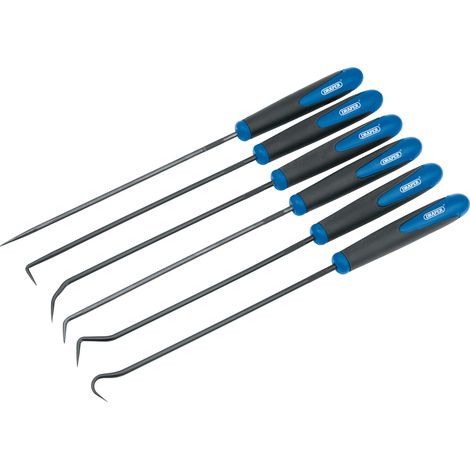 Draper 6-Piece Extra Long Hook and Lock Picking Set, 24 cm, Blue (1/5)