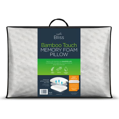 Snuggledown Bliss Extra Deep Bamboo Pillow, Firm Support, 1 Pack