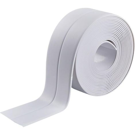 Longueur : 3,2 m, largeur 3,8 cm. Ruban d'étanchéité mural en PVC durable pour cuisine et salle de bain, ruban adhésif étanche et résistant à la moisissure. (1/5)