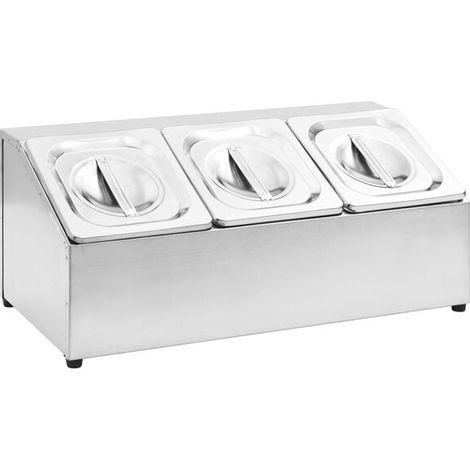 Récipient alimentaire standard avec 3 plaques GN 1/6, en acier inoxydable. (1/5)