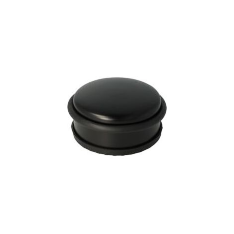 E-19002 00 Tope de puerta redondo de acero inoxidable, apto para puertas y antideslizante, 10 x 4 cm, 1200 g, negro - Crezuo