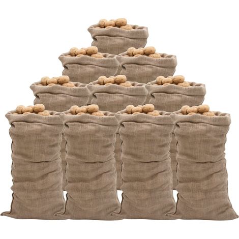 Vidaxl – Sacs en jute 10 pcs 65x135 cm – 100 % jute naturel – Résistants pour transport et conservation – Écologiques et durables