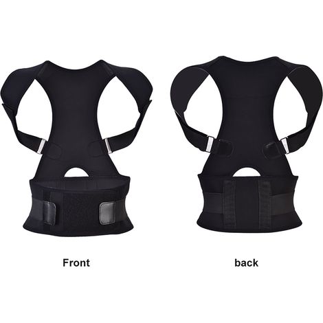Correcteur de posture noir XL - Ceinture lombaire ajustable, bretelle de soutien dorsal pour hommes et femmes (1/5)