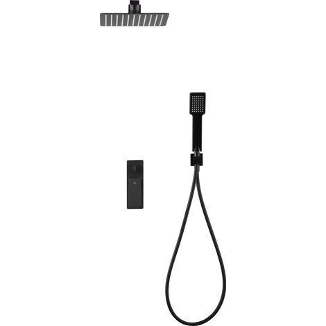 Ensemble de douche encastré avec mitigeur  Modèle FIYI  Couleur Noire [ IMEX® ] (1/2)