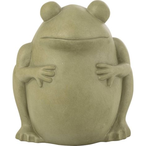 Cache pot grenouille en poterie verte - vert (1/5)