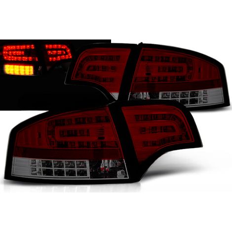 Paire feux arriere Audi A4 B7 berline de 2004 a 2008 LED rouge fume