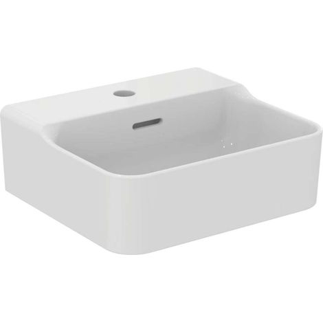 Lavamani CONCA 400x350x165mm bianco monoforo, con troppopieno IDEAL STANDARD (1/4)