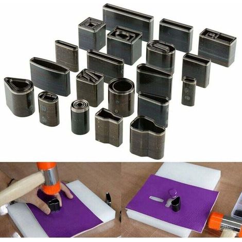 39Pcs Kit Outils de Coupe Cuir Poinçon à Main Découpeur Bricolage DIY pour Téléphone Portable Cutter Punch en Cuir pour Maroquinerie Artisanat avec Boîte (1/4)