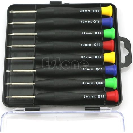 8 en 1 Mini destornillador de precisión, herramientas de reparación de bolsillo para teléfono móvil y PC