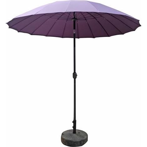 Signature Weave 2.7M Shanghai Parasol Sun Shade Umbrella With Tilt Purple Canopy (1/2)