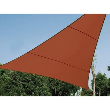 Perel – Voile d'ombrage triangulaire 5 x 5 x 5 m – Polyester déperlant et respirant – Protection UV 90 % – Pour terrasse et jardin