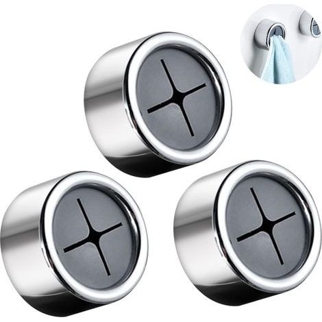 Accroche Torchon, 3 Pièces Porte Torchon, Accroche Torchons Adhesif, ABS Rond Porte Torchon Cuisine, Aucun Perçage Requis, pour Salle De Bain, Armoire Et Placard (1/5)