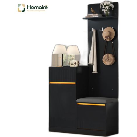 Meuble de rangement noir en mdf 105 x 38 x 190 cm HOMAIRE (1/5)