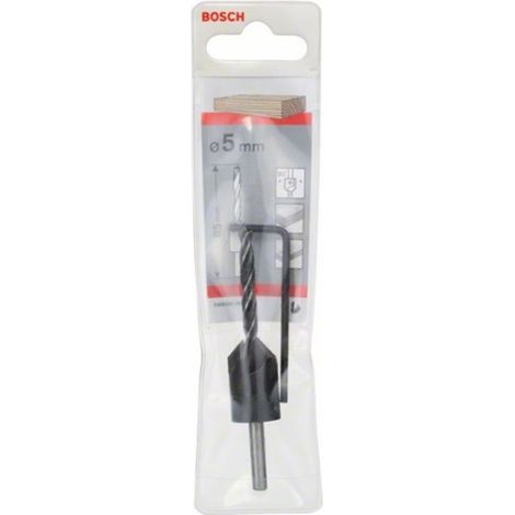 Broca en espiral para madera con avellanador 5 mm  BOSCH 2608596392