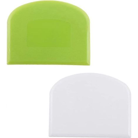 Plastic dough scraper, dough cutter and pizza cutter, multi-functional kitchen tool, green and white (1/5)