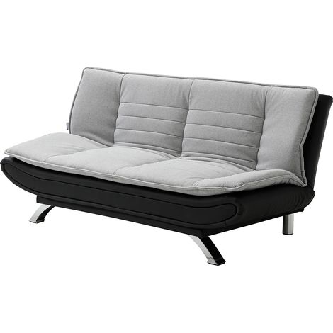 Canapé convertible clic-clac en tissu gris et noir DEMIDO (1/5)