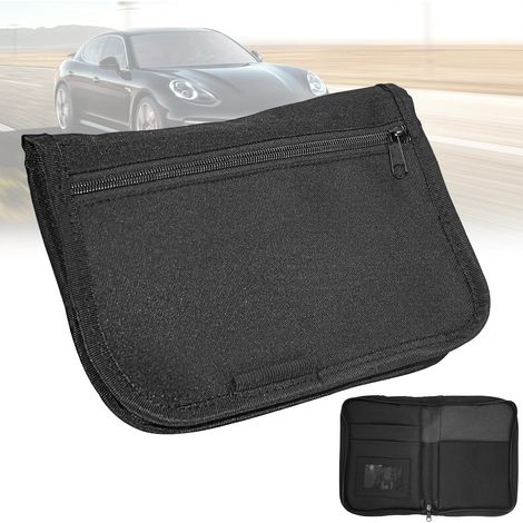 Lot de 2 porte-documents de véhicule A5 - Organiseur de boîte à gants - 24 x 17,5 cm - Organiseur portable manuel pour carte, enregistrement, accessoires de voiture, factures (1/5)