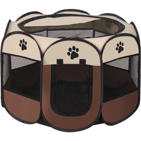 Cyslmuk – Parc pliable pour chien 73x73x43cm – Enclos intérieur et extérieur – Matériau durable 600D Oxford – Bonne ventilation