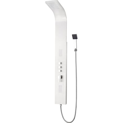Columna de Ducha Modelo GOCTA Fabricado en Acero Inoxidable Hidromasaje Acabado en Blanco (1/2)