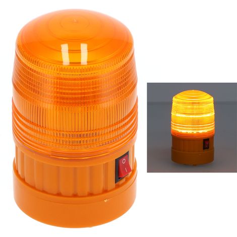 Feu de signalisation LED à fixation magnétique, balise lumineuse orange pour chantier et circulation, gyrophare clignotant avec support plafond, lampe de sécurité routière à aimant (emballage bulle, s (1/5)