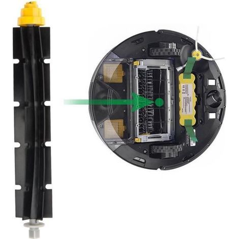 Lot de 6 brosses à rouleau Roomba 500, 510, 520, 530, 531, 532, 537, 540, 550, 560, 570, 580 : rouleaux caoutchouc de rechange. (1/3)