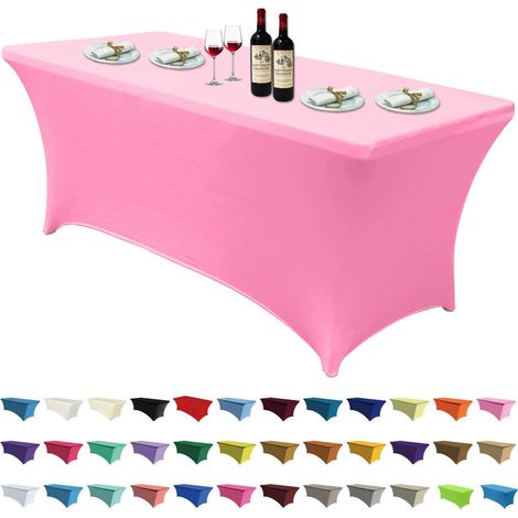 Nappes en spandex pour table rectangulaire de 120 cm (4 pieds), housses de table extensibles en polyester, dessus de table (1/5)