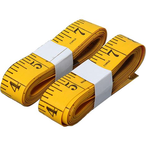 Mètre ruban souple de 300 cm (120 pouces), ruban de poche pour la couture et la prise de mesures corporelles, jaune, lot de 2 (1/5)