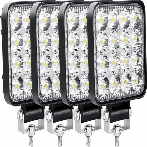 4PCS Projecteur LED 48W Etanche IP67 Phare Travail 12V 24V Pour 4x4 Camion Tracteur (1/5)