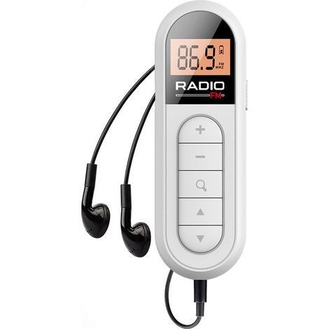 Mini radio - Radio FM à transistors - Radio - Radio portable - Radio rechargeable - ABS - Blanche (1/5)